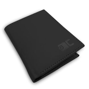 Pikkme O.D.C Men Wallet Minimalist Slim Vegan Leather Vertical Credit Card Wallet with 6 Card Slots | 2 Hidden Card Slots | Hidden Coin Pocket | 1 Cash Pocket (Black)